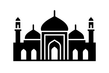 Islamic mosque silhouette vector illustration,  mosque cion silhouette vector 