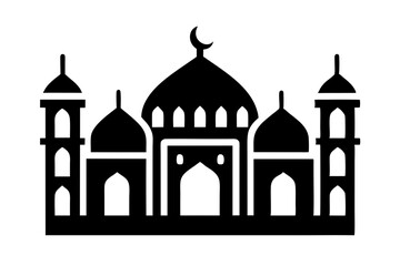 Islamic mosque silhouette vector illustration,  mosque cion silhouette vector 