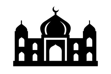 Islamic mosque silhouette vector illustration, 