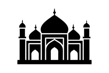 Islamic mosque silhouette vector illustration,  mosque cion silhouette vector 