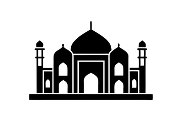 Islamic mosque silhouette vector illustration, 