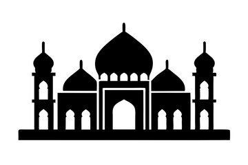 Islamic mosque silhouette vector illustration,  mosque cion silhouette vector 