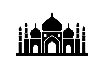 Islamic mosque silhouette vector illustration,  mosque cion silhouette vector 