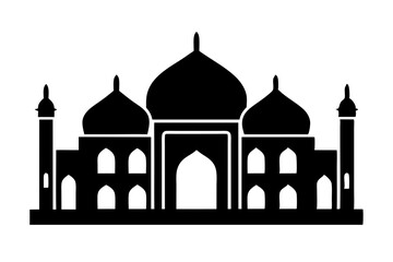 Islamic mosque silhouette vector illustration,  mosque cion silhouette vector 