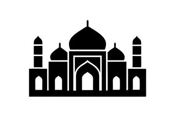 Islamic mosque silhouette vector illustration,  mosque cion silhouette vector 