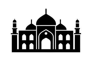 Islamic mosque silhouette vector illustration,  mosque cion silhouette vector 