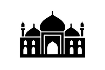 Islamic mosque silhouette vector illustration, 