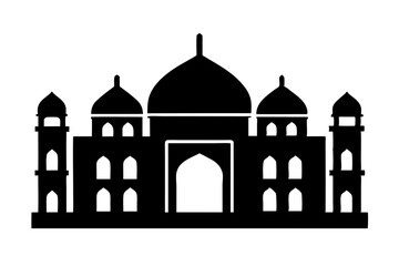Islamic mosque silhouette vector illustration,  mosque cion silhouette vector 