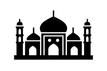 Islamic mosque silhouette vector illustration,  mosque cion silhouette vector 