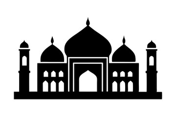 Islamic mosque silhouette vector illustration,  mosque cion silhouette vector 