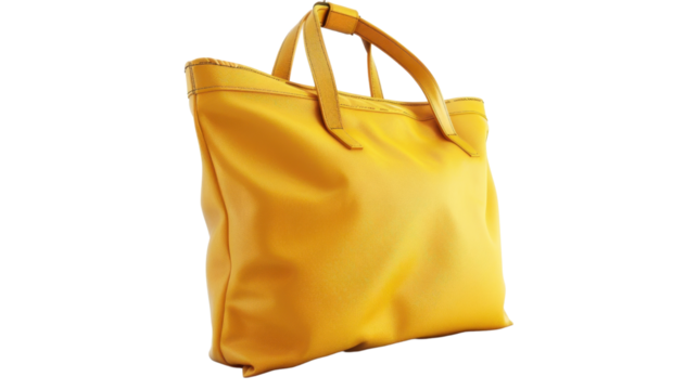 Woman yellow bag on transparent background
