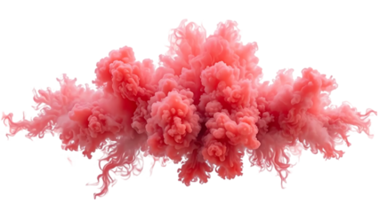 a cloud of pink powder on a transparent background
