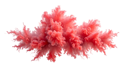 a cloud of pink powder on a transparent background