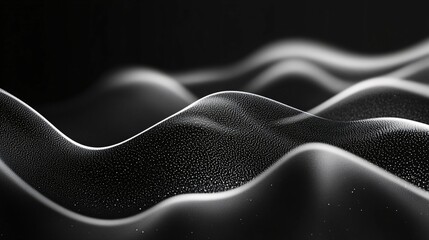 Obraz premium Abstract White Waves on Black Background