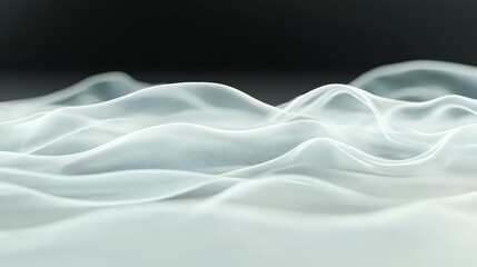 Obraz premium Abstract Flowing White Texture - Smooth, flowing white abstract texture with soft waves, perfect for backgrounds or design elements