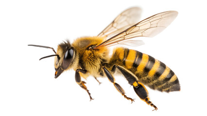 Close up view of a bee in flight