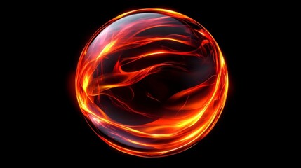 Abstract Sphere of Burning Energy - Symbolizing power, passion, intensity, energy, and transformation. A vibrant sphere of glowing red and orange flames