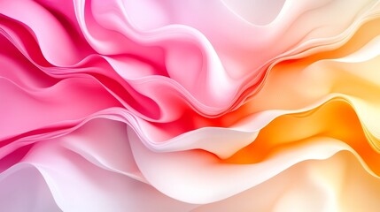 Obraz premium Abstract Wavy Colorful 3D Background - Fluid forms, vibrant hues, dynamic curves, smooth texture, and abstract design symbolize energy, movement, and creativity