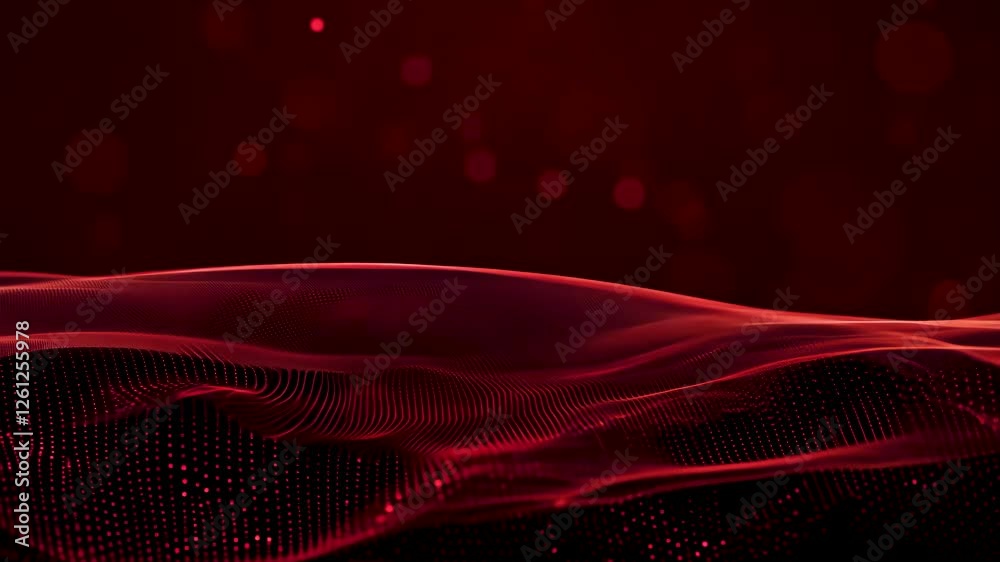 Canvas Prints smooth waves in vibrant red hues