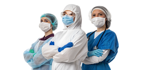 Healthcare workers in protective gear