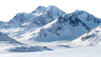 Obraz premium Snow covered mountain range in winter landscape