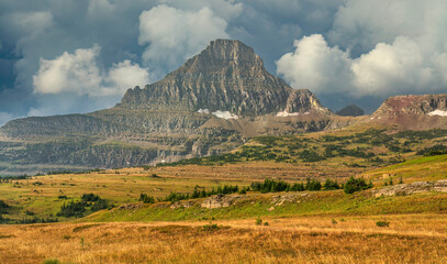 Glacier National Park - View of Reynolds Mountain from the Hidden Lake trail from Logan Pass off the Going to the Sun Road 