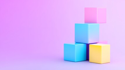 Obraz premium Brightly Colored Blocks Stacked - Colorful blocks symbolize growth, creativity, balance, and playful design. A vibrant perfect for presentations or children's content