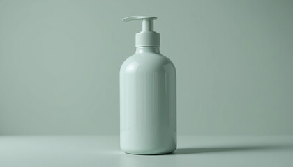 Modern, Pastel Green Dispenser Bottle Mockup Against a Simple Background