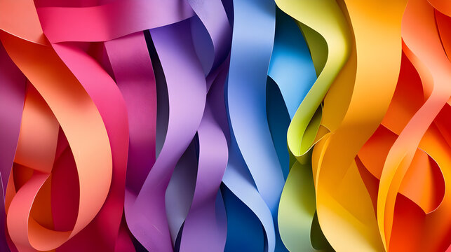 listones satinados en movimiento listones coloridos en tonos llamativos vibrantes y resplandecientes concepto abstracto y moderno