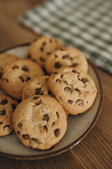 chocolate chip cookies on a plate