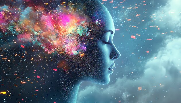 Cloud computing technology concept with AI generative elements for digital storage and business networking