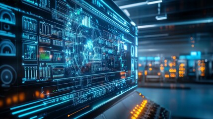 High-Tech Data Dashboard in Modern Digital Environment