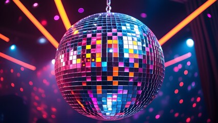 Obraz premium Vibrant Reflections: A Nightclub in Motion 