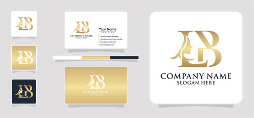 Fototapeta premium Initial Letter LB Beauty Face Logo Design Vector