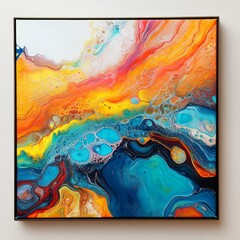 Obraz premium Abstract art background. Acrylic painting on canvas. Liquid marble pattern.