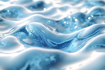 Fototapeta premium Frozen Water Melting in a Dreamy Icy Blue and White Abstract Flow 