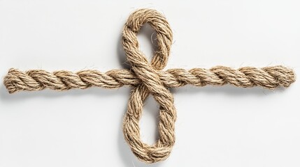 Obraz premium Contours of emergency medical symbol or icon on a white background formed from twine or cord.