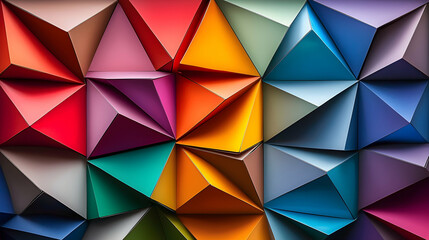 Obraz premium Abstract geometric pattern of colorful triangles