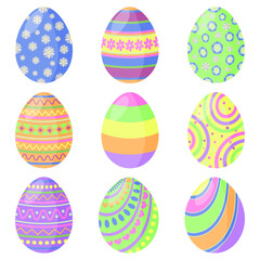 Spring Holiday Happy Easter Decorative Eggs Set