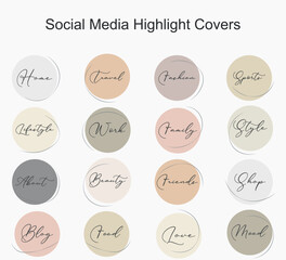 vector set of instagram story highlight cover icons