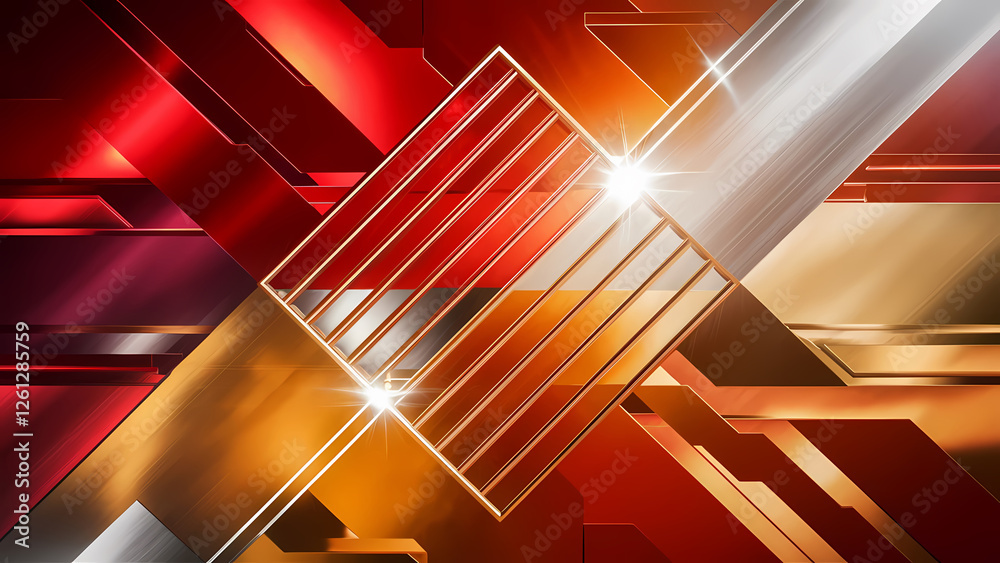 Poster an abstract background featuring a geometric shape with diagonal line stripes creating an angle that
