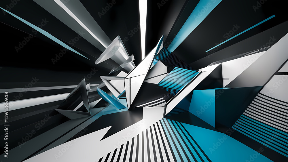 Poster an abstract background featuring geometric shapes and patterns are prominently displayed including t