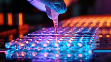 Advanced laboratory experiment with liquid droplet on microchip for innovative scientific research,scientist day