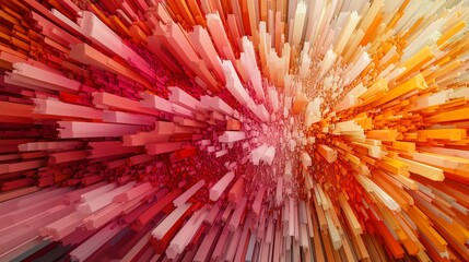 Obraz premium Dynamic abstract explosion of colorful forms digital art vivid environment engaging perspective artistic concept