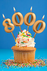 Number of followers or likes - Candle number 8000.