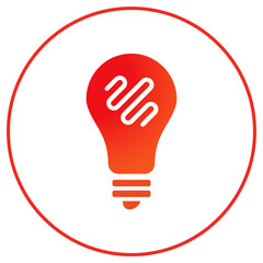 Modern Technology logo idea design. Abstract  shapes logo design in light bulb vector. Premium Vector