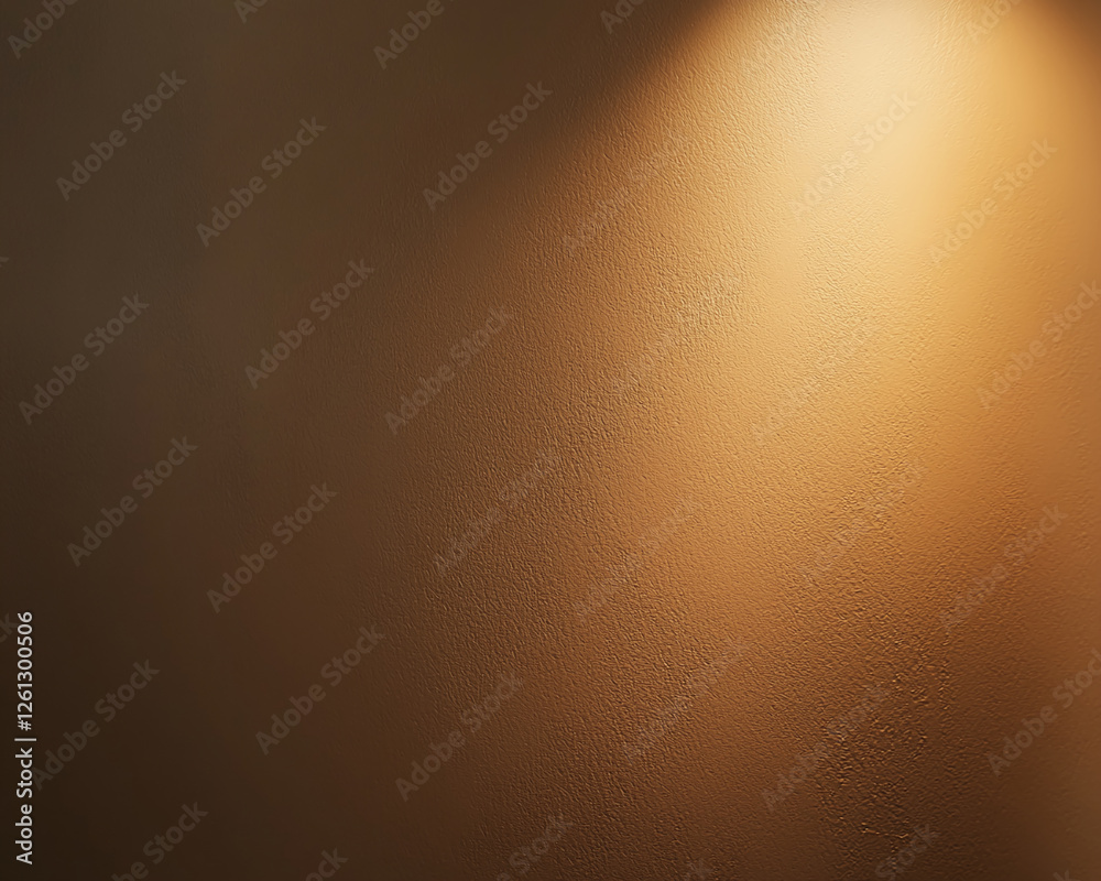 Poster A close-up of a textured wall with soft lighting shining from the top, casting shadows and creating a warm, ambient atmosphere. This image evokes a sense of calm and serenity.