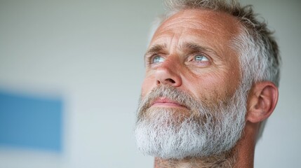 Thoughtful Senior Man Looking Up (1)