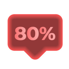 80% 3D bubble red on white background
Vector 3D bubble with discount, sale promotion