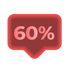 60% 3D bubble red on white background
Vector 3D bubble with discount, sale promotion